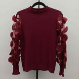 Sioni Women's Size S maroon Textured Sweater