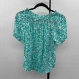 Counterparts Women's Size S Teal Floral Short Sleeve Shirt
