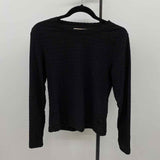 Loft Women's Size M Black Textured Long Sleeve Shirt