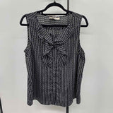 Loft Women's Size L Black Spotted Sleeveless Shirt