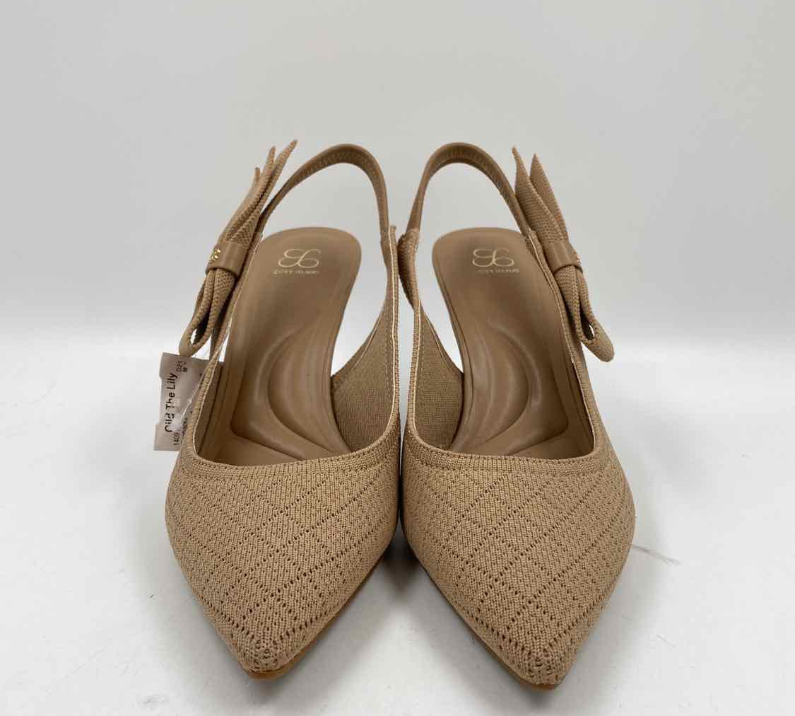 Cosy Island Women's Shoe Size 7 Tan Textured Slingbacks