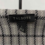 Talbots Women's Size S Gray Plaid Long Sleeve Shirt