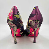 Betsey Johnson Women's Shoe Size 7.5 Purple Floral Heels