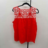 Talbots Women's Size XL Orange Embroidered Sleeveless Shirt