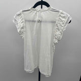 Loft Women's Size S White Heathered Short Sleeve Shirt