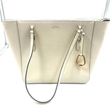 RALPH LAUREN White Leather Handled Tote Bag Purse