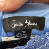Jessica Howard Women's Size 12P Blue Lace Gown/Evening Wear