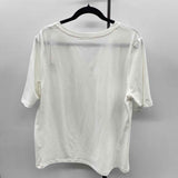 Chico's Women's Size XL White Solid Short Sleeve Shirt