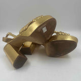 Michael Kors Women's Shoe Size 10 Gold Textured Heels