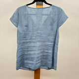 Loft Women's Size M Blue Solid Short Sleeve Shirt