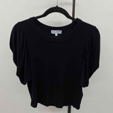 Michael Stars Women's Size M Black Ribbed Short Sleeve Shirt