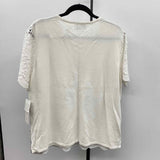 Alfred Dunner Women's Size XL White Lace Short Sleeve Shirt