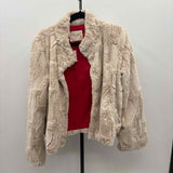 Blossom & Clover Women's Size L Beige Fur Jacket