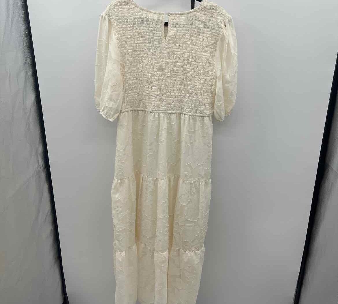 Merokeety Women's Size 16 Ivory Floral Dress