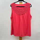 Talbots Women's Size 2X Red Crochet Sleeveless Shirt