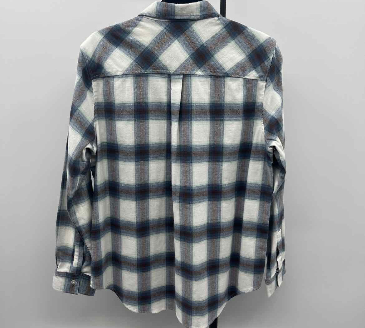 Weatherproof Women's Size M Blue Plaid Long Sleeve Shirt