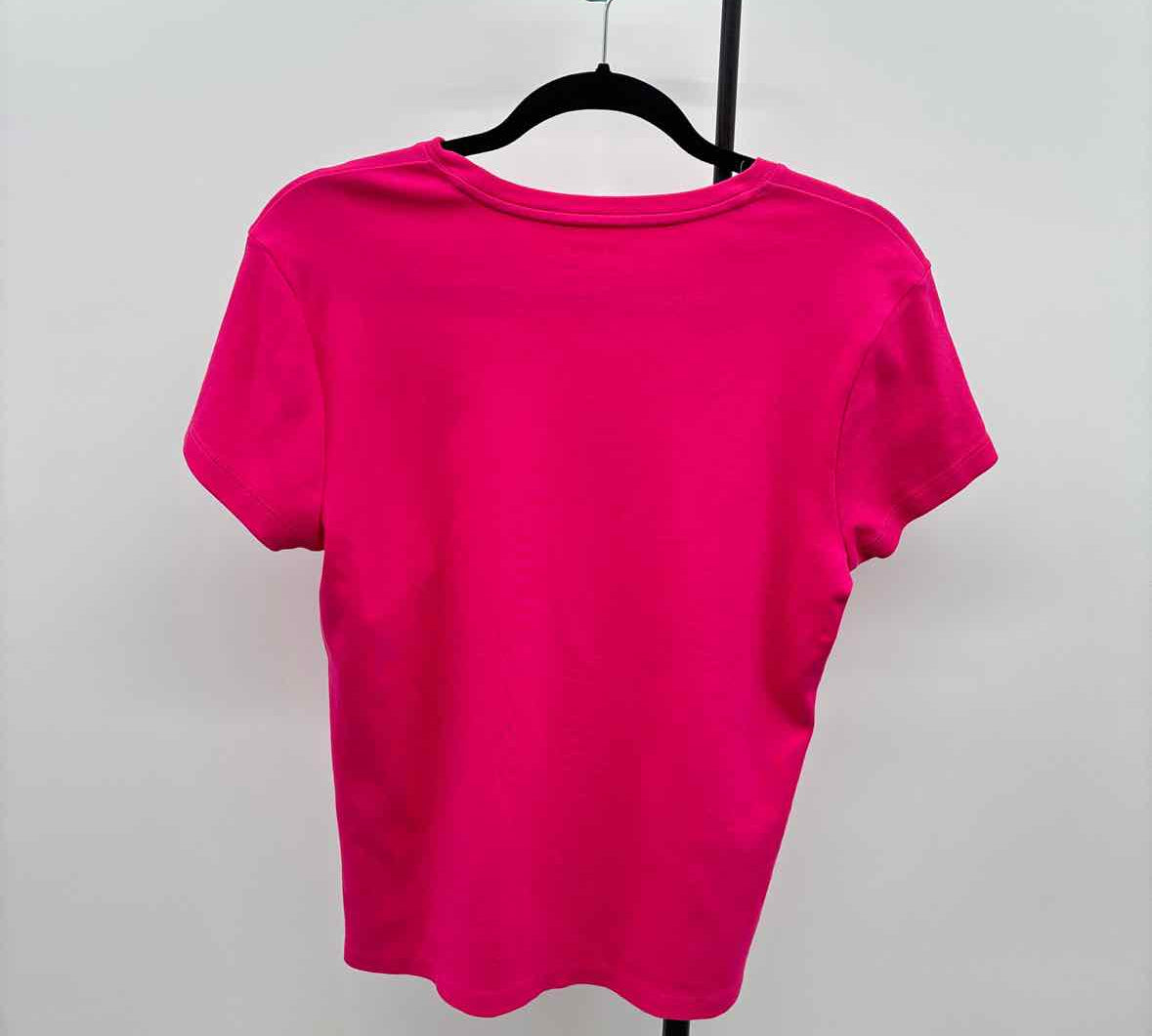 Loft Women's Size M Fuschia Solid Short Sleeve Shirt