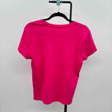 Loft Women's Size M Fuschia Solid Short Sleeve Shirt