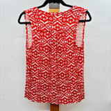 Skies Are Blue Women's Size S Burnt Orange Aztec Sleeveless Shirt