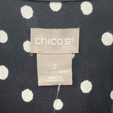 Chico's Women's Size L Black dotted Long Sleeve Shirt