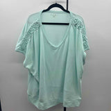LIVI active Women's Size 4X Light Green Textured Short Sleeve Shirt