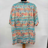 Weekenders Men's Size XL Teal Cotton/Rayon Nautical Short Sleeve Shirt