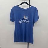 108 Stitches Women's Size XL Blue Baseball Short Sleeve Shirt