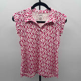 Gottex Women's Size L Fuschia Swirls Sleeveless Shirt
