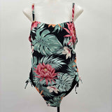 Kona Sol Women's Size XL Black Floral Swimsuit