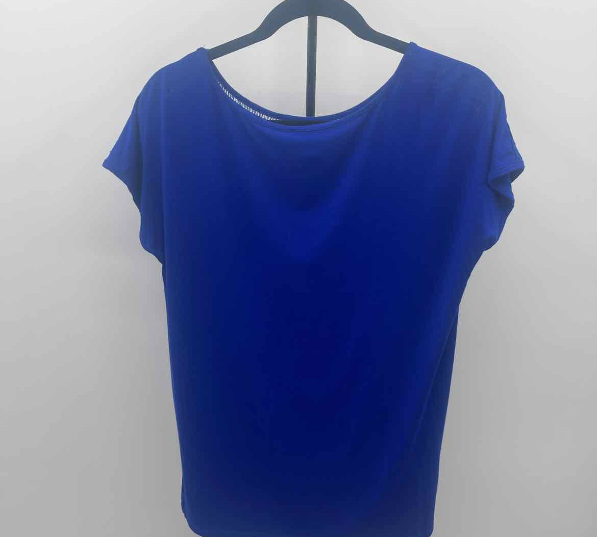 Cable & Gauge Women's Size M Royal Blue Lace Short Sleeve Shirt