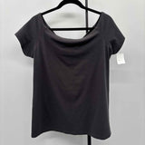 Loft Women's Size XL Charcoal Solid Short Sleeve Shirt