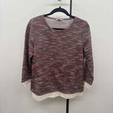 Talbots Women's Size S maroon Textured Long Sleeve Shirt
