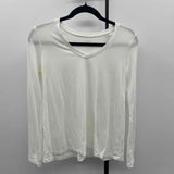Garnet Hill Women's Size XS White Solid Long Sleeve Shirt