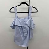 Maeve Junior's Size L Blue Stripe Sleeveless Shirt