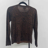 J Crew Women's Size XS Brown Animal Print Sweater