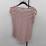 Green Envelope Women's Size S Red Stripe Short Sleeve Shirt