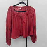 Aerie Junior's Size M Red Lace Long Sleeve Shirt