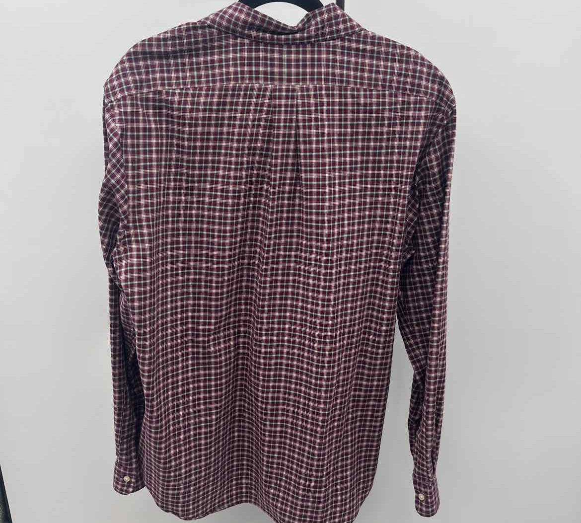 Ralph Lauren Men's Size XL Burgundy Plaid Long Sleeve Shirt