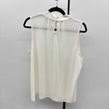 Liz Claiborne Women's Size XL White Solid Sleeveless Shirt