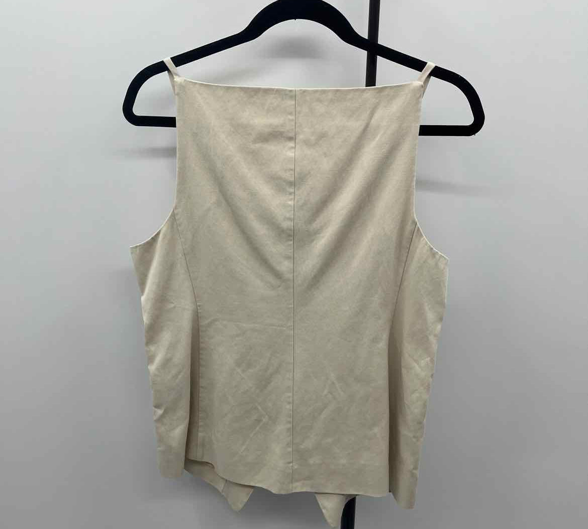 Madewell Junior's Size M Beige Solid Sleeveless Shirt