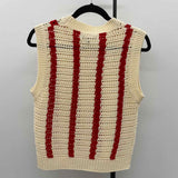Strut & Bolt Women's Size L Ivory Stripe Sleeveless Shirt