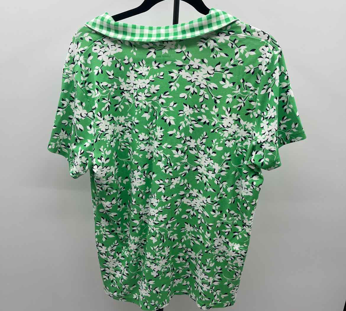 Draper James Women's Size XL Green Floral Short Sleeve Shirt