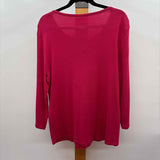 Chico's Women's Size L Pink Solid Long Sleeve Shirt