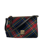 DOONEY & BOURKE Black Tartan Plaid BAGUETTE Shoulder Bag Purse