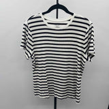 Nine West Women's Size XL Black Stripe Short Sleeve Shirt