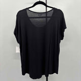 Lands End Women's Size L Black Solid Short Sleeve Shirt