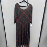 Lbisse Women's Size 18 Green Plaid Dress