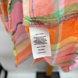 Talbots Women's Size 3X Peach Plaid Long Sleeve Shirt