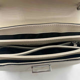 CALVIN KLEIN White Gray & Black Embossed Snakeskin Striped Vegan Leather Flap-Front Purse