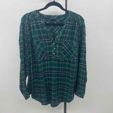 Torrid Women's Size L Green Plaid Long Sleeve Shirt